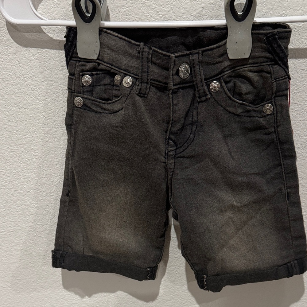 Vintage True Religion Black Kids Denim Shorts